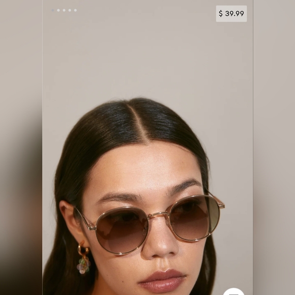 Metallic frame round sunglasses - Picture 2 of 6